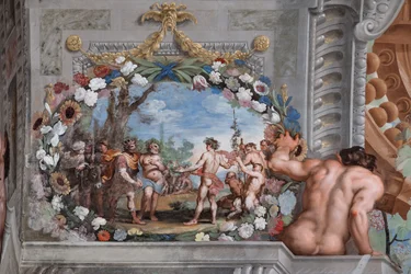 Uno dei quarantuno pannelli con scene che narrano gli eventi di Bacco