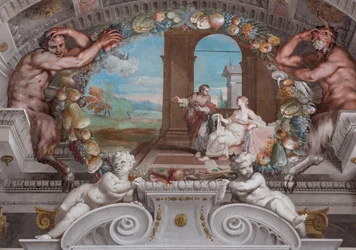 Uno dei quarantuno pannelli con scene che narrano gli eventi di Bacco