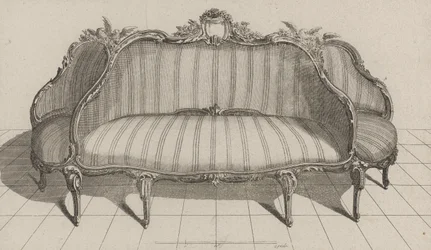 Canapè à Jouë nel gusto pittoresco, pubblicato a metà degli anni 1770 (incisione su carta vergata)