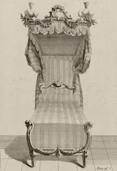 Lit à la Française, pubblicato a metà degli anni 1770 (incisione su carta vergata)
