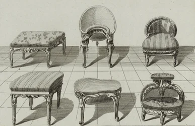 Tabourets, Bidets de Toilette, Marchepied, pubblicato a metà degli anni 1770