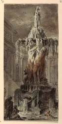 Fantasia architettonica con fontana