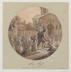 Progetto per un piatto di porcellana dipinta, Les Lys (Gigli) dal Service de la Culture des Fleurs (Servizio di coltivazione dei fiori)