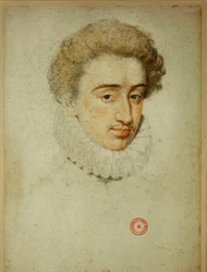 Il futuro re Enrico IV di Francia al momento del matrimonio con Margherita di Valois... (pastello su carta)