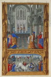 Les Très Riches Heures del duca di Berry, Folio 129v - Il sacramento santo