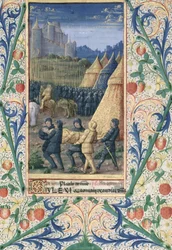Ms Lat. Q.v.I.126 f.64 La morte di Absalom, dal "Libro d