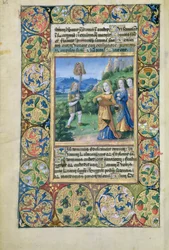 Ms. Lat. Q.v.I.126 fol.34v Davide con la testa di Golia, dal "Libro d