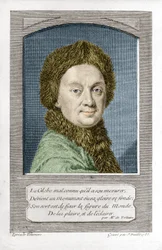 Pierre Louis Moreau de Maupertuis, astronomo (1698 - 1759), inciso da J. Daullé nel 1755