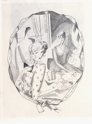 Illustrazione di due civette e un gentiluomo, 1920
