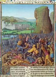Ms Fr 247 fol.110 Vittoria degli Israeliti sui Filistei, illustrazione da 