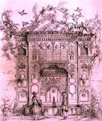 Fontana ornamentale, vicino alla Torre di Galata a Costantinopoli, da 