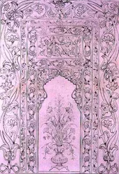Pannello di piastrelle dalla Moschea Blu, a Tabriz, Persia, da 