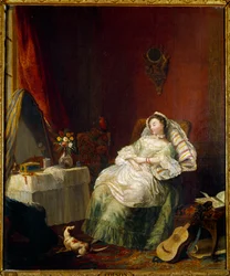 La Buona Novella Dipinto di Jean François Colson (1733-1803) XVIII secolo