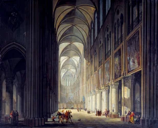 Veduta interna della cattedrale di Notre Dame de Paris