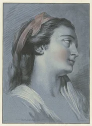 Testa di una giovane donna