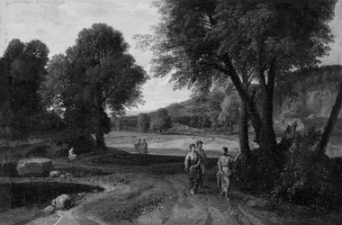 Paesaggio Classico con Due Donne e un Uomo su un Sentiero