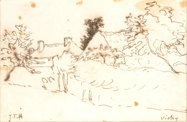 Un cortile tra gli alberi, Vichy (Allier)