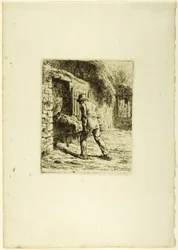 Contadino con una Carriola