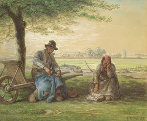 Contadini a riposo, ca. 1866