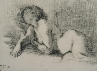 Studio di un nudo femminile reclinato