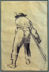Il mietitore Disegno preparatorio di Jean François Millet XIX secolo Parigi, Museo del Louvre