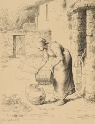 Donna che svuota un secchio, 1862
