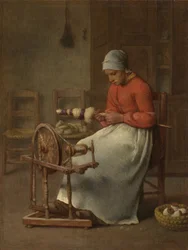 Donna che fila, c.1855-60