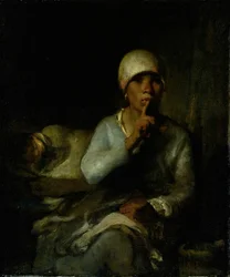 Donna e bambino in silenzio, 1855-60
