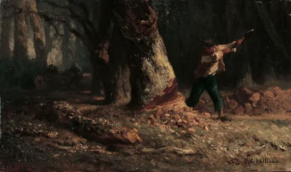 Taglialegna nella foresta