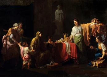 (dettaglio) Cornelia (189 - 110 a.C.) madre dei Gracchi - Tiberio Sempronio Gracco e suo fratello Caio Sempronio Gracco detti i Gracchi, statisti romani