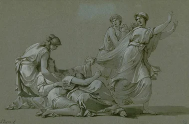 I giovani e le fanciulle di Atene offerti come vittime sacrificali al Minotauro, ca 1778