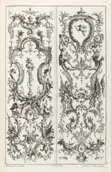 Due pannelli con disegni grotteschi