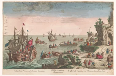 Veduta del porto di Caudebec alla foce della Senna