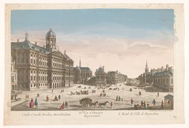 Veduta del Municipio e della Piazza Dam ad Amsterdam