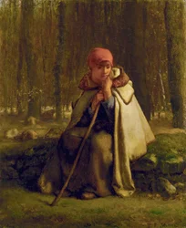 Francese:  Bergère assise Pastora seduta