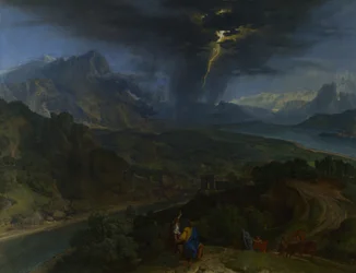 Paesaggio montano con fulmini, ca. 1675