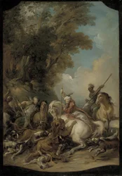 La caccia al leone, 1735