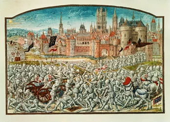 Vittoria degli abitanti di Gand davanti alle mura di Bruges ...