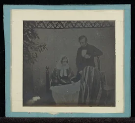 Ritratto di M. & Mme. Eynard accanto a una culla