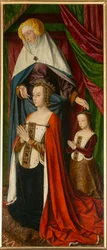 Anna di Beaujeu e sua figlia Suzanne, con Sant
