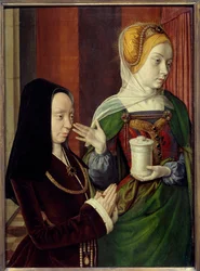 Presunto ritratto di Maddalena di Borgogna, dama di Laage presentata da Santa Maddalena