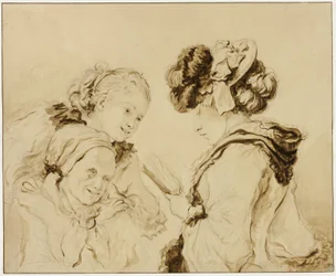 Margaruerite Gerard che legge a sua madre e a Rosalie Fragonard