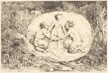 Ninfa sostenuta da due satiri