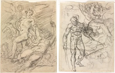 Orfeo ed Euridice (recto); Studi di figure (verso)