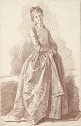 Giovane donna in piedi, di fronte