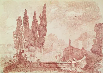 Scala nei giardini della Villa d