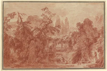 Terrazza e giardino di una villa italiana