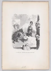 A questa storia spaventosa, Zemire si getta ai piedi di Azor da Scene da ..., ca. 1837-47