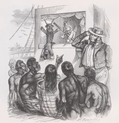 La persona nera e i burattini dalle Opere complete di Béranger, 1836.