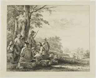 Scena familiare nel paesaggio